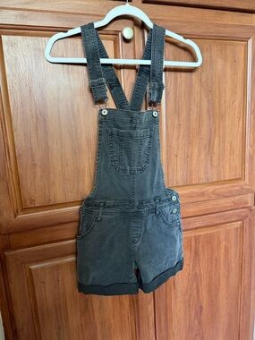 Wallflower Black Washed Denim Short Overalls